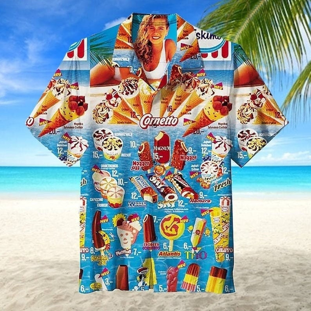 Hawaiian Shirt Ice Cream Hawaiian Shirts Men's Hawaiian Shirt, Ice Cream Shirt, Ice Cream Beach, Hawaiian Beach Shirt, Hawaiian Shirt Summer.jpg
