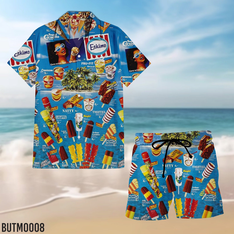 Hawaiian Shirt Ice Cream, Eskimo Ice Cream Hawaiian Shirt, Vintage 90s Ice Cream Beach Hawaiian Shirt, Ice Cream Beach, Ice Cream Shirt.jpg