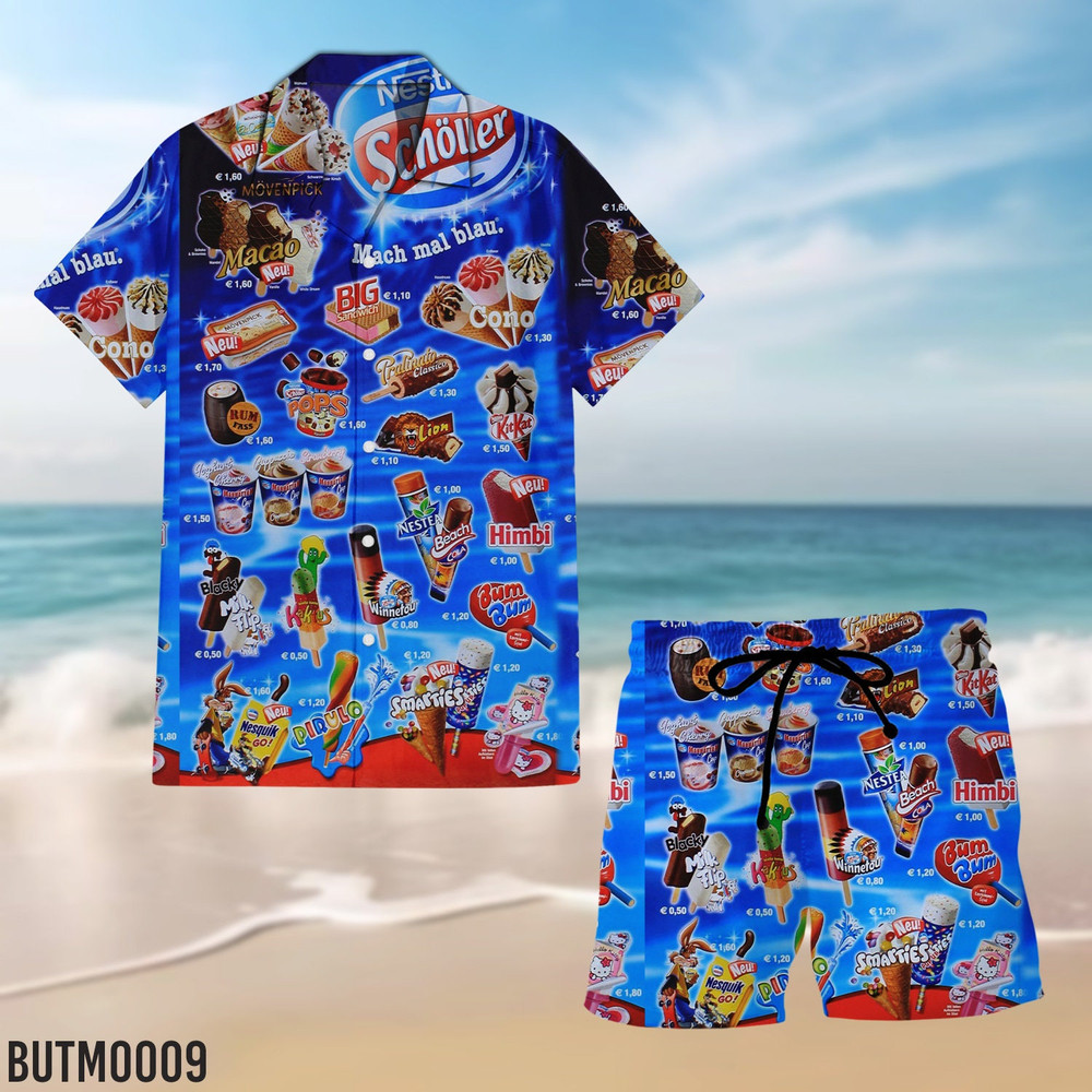 Hawaiian Shirt Ice Cream, Ice Cream Cono Hawaiian Shirt, Vanilla and chocolate ice-cream Hawaiian Shirt, Ice Cream Beach, Ice Cream Shirt.jpg