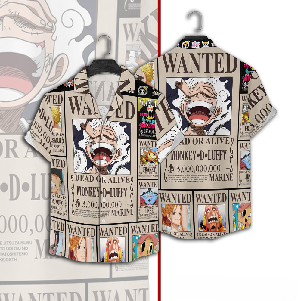 Wanted Luff One Piece Hawaiian Shirts, Anime Hawaii Shirt Summer, Unisex Hawaiian Shirt, Hawaii Beach Shirt, Best Summer Gift 2024.jpg