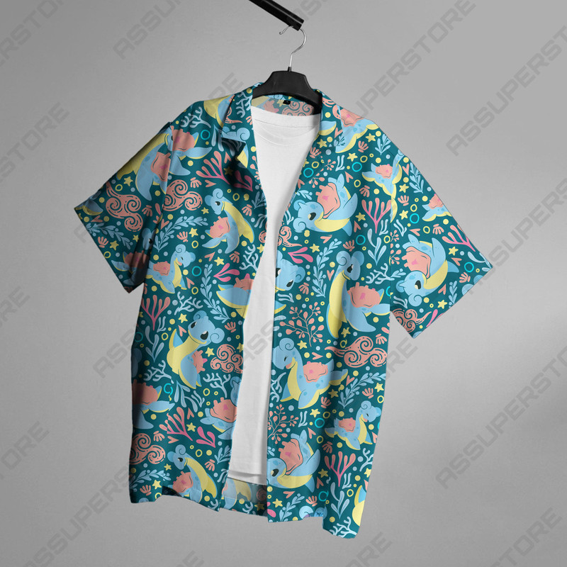 Lapras Hawaiian Shirt Anime Button Up Shirt Lapras Shirt Gift.jpg
