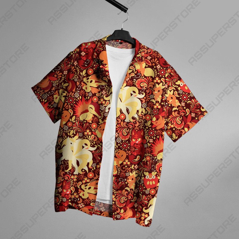 Ninetales Hawaiian Button-Up Shirt Ninetales Summer Hawaiian Shirt Gift.jpg