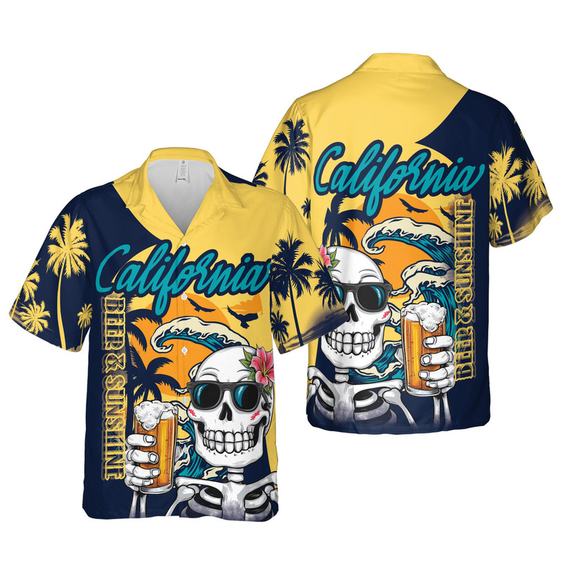 California Sunset Hawaiian Shirt Vacation Mode Aloha Shirt Pool Party Tiki Bar Shirt Gift for Dad Father's Day Gift Summer Shirt For Family.jpg