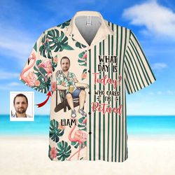 custom face retired dad tropical shirt custom shirt personalized photo gift for retired grandpa fathers day gift summer