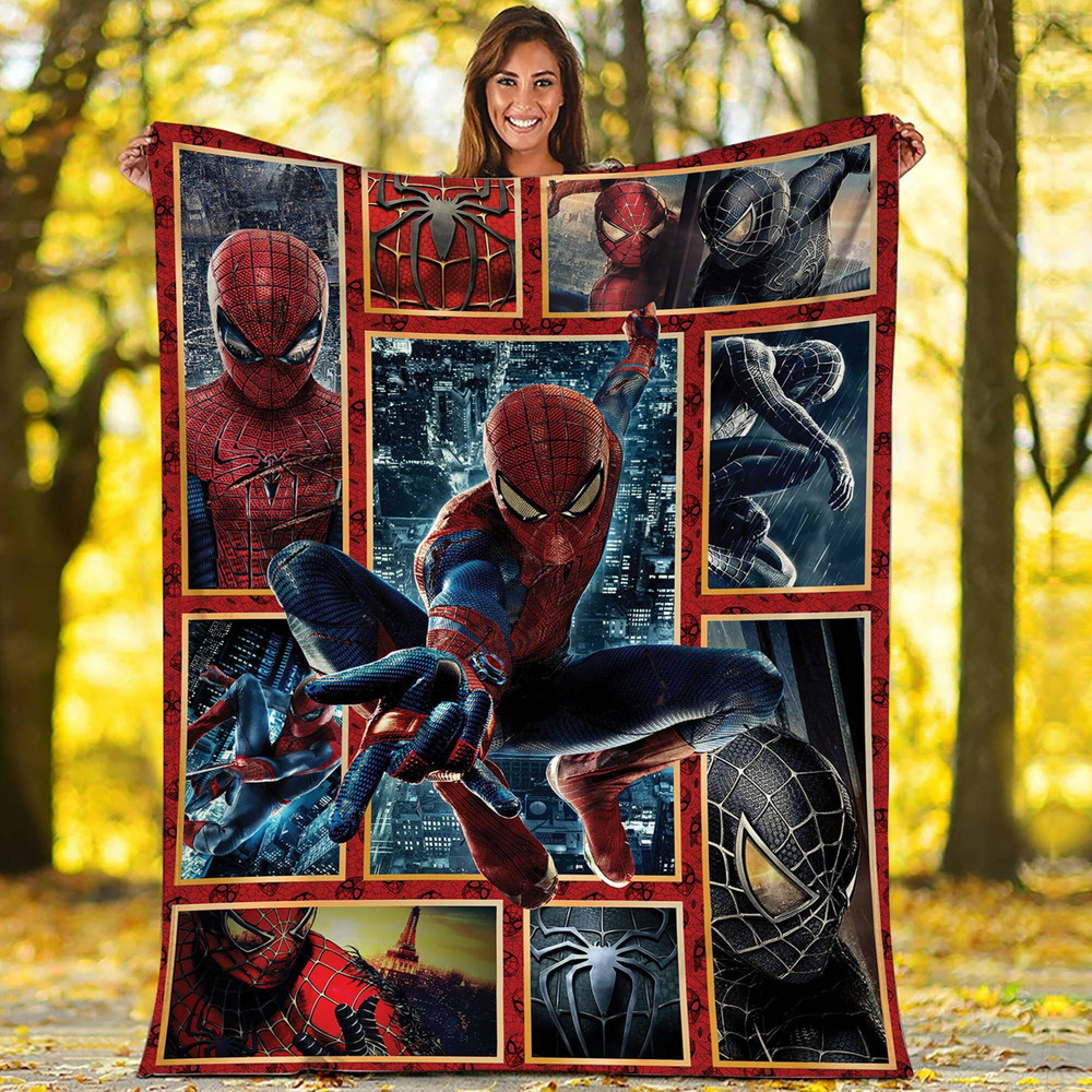 Avengers Spider Man Fleece Blanket  Amazing Spider Man Peter Parker Blanket  Spidey Superhero Avengers Team Throw Blanket for Couch Sofa.jpg