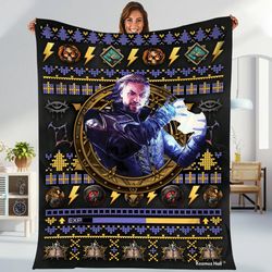 baldurs gate 3 blanket baldurs gate gale uglyy xmas fleece blanket karlach laezel shadowheart bg3 throw blanket bed c