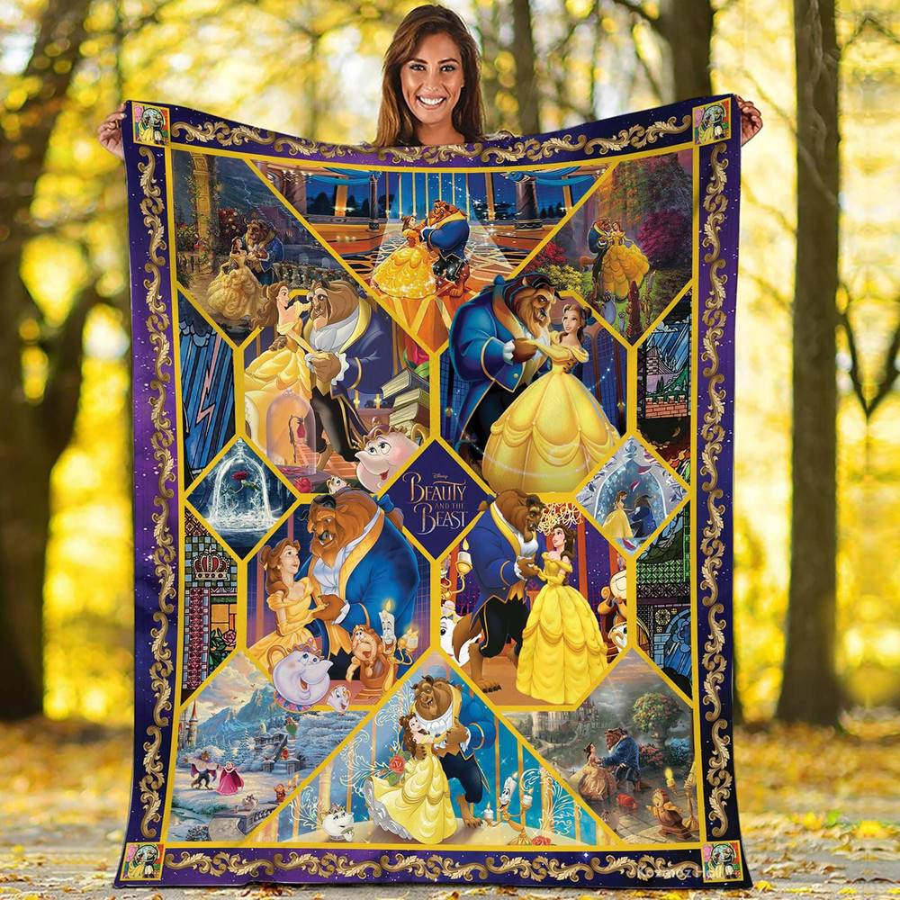 Beauty And The Beast Blanket Belle Princess Beauty and the Beast Fleece Blanket Belle Birthday Theme Party.jpg