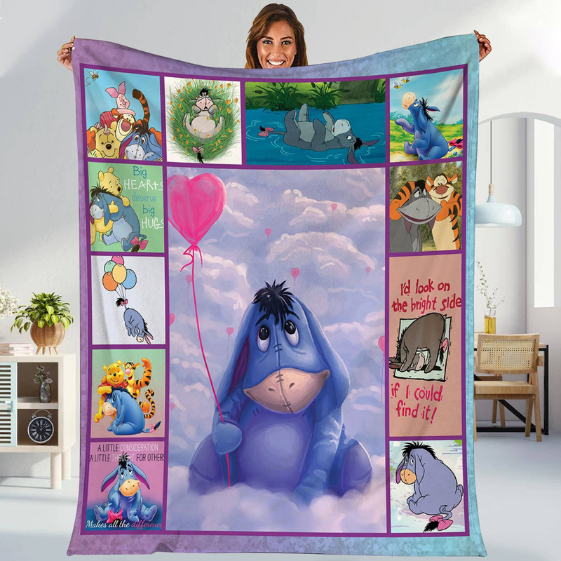 Eeyore Blanket Winnie The Pooh Eeyore Fleece Blanket Pooh Bear Throw Blanket Bed Couch Sofa 1.jpg