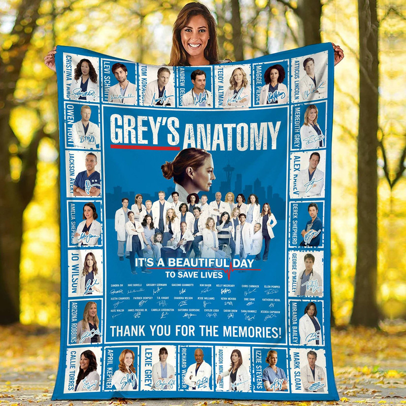 Grey's Anatomy Blanket Grey's Anatomy Fleece Blanket It's A Beautiful Day to Save Lives Blanket Meredith Grey Blanket Vintage Blanket.jpg