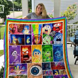 inside out fleece blanket  riley joy bing bong disgust sadness fleece blanket  magic kingdom throw blanket couch sofa
