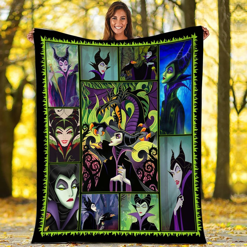 Maleficent Villain Fleece Blanket Maleficent Sleeping Beauty Blanket Maleficent Magic Kingdom Throw Blanket for Couch Sofa Christmas Gift.jpg