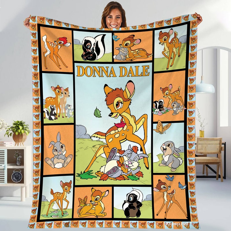 Personalized Bambi Blanket Bambi Fleece Blanket Bambi Birthday Blanket Magic Kingdom Bambi Christmas Gift.jpg