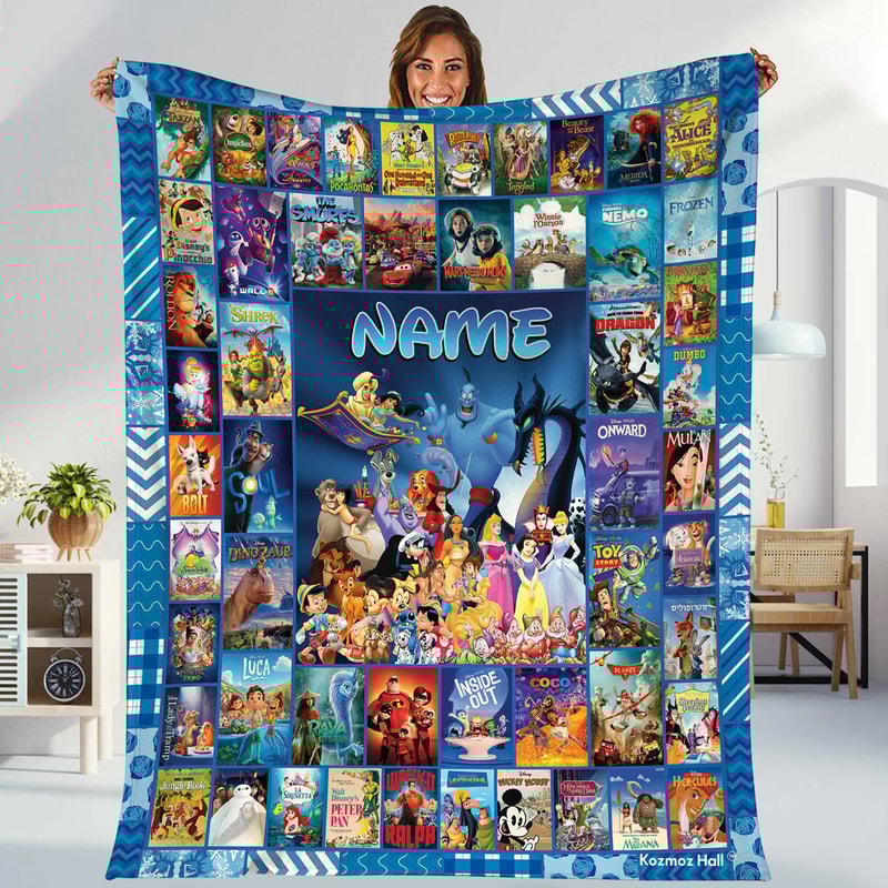 Personalized Disneyland Movies Blanket Mickey And Friends Fleece Blanket Magic Kingdom Birthday Blanket.jpg