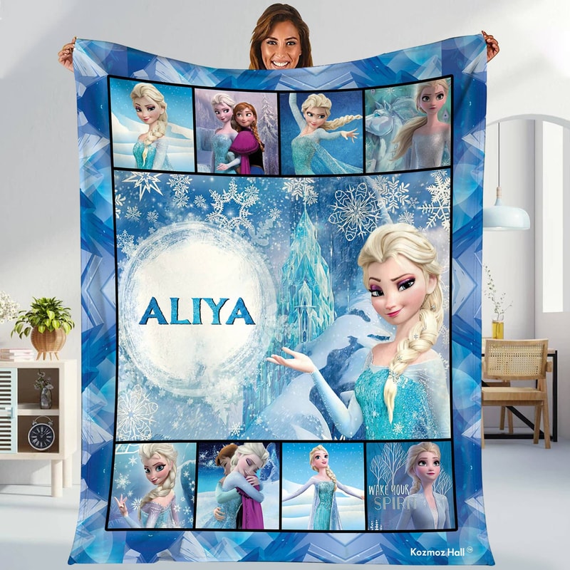 Personalized Frozen Elsa Queen Fleece Blanket Elsa Princess Blanket Frozen Birthday Gifts Elsa Queen Christmas Blanket.jpg