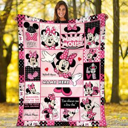personalized minnie mouse blanket minnie mouse fleece blanket miceky minnie mouse magic kingdom birthday gifts blanket