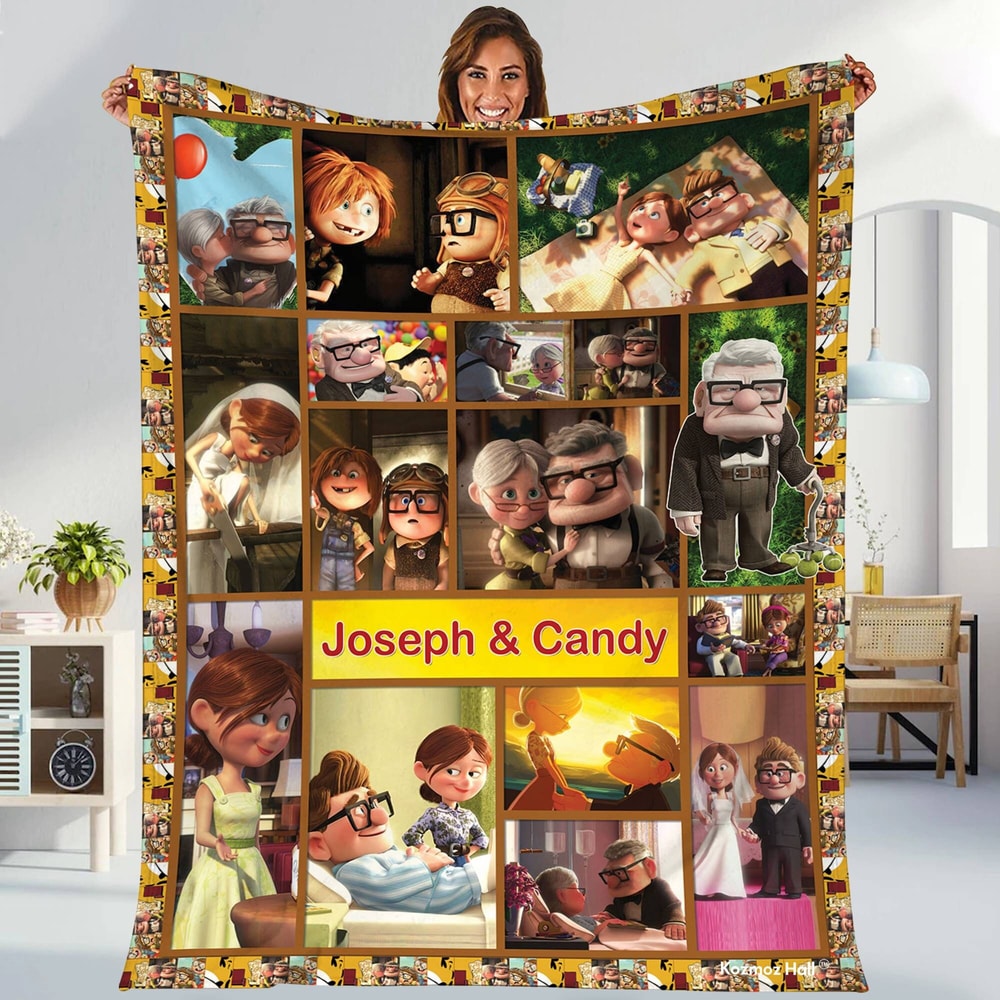 Pixar Up Movie Fleece Blanket Carl Fredricksen Up Blanket Carl And Ellie Up Birthday Gifts Up Valentine Gifts Disneyland Blanket.jpg