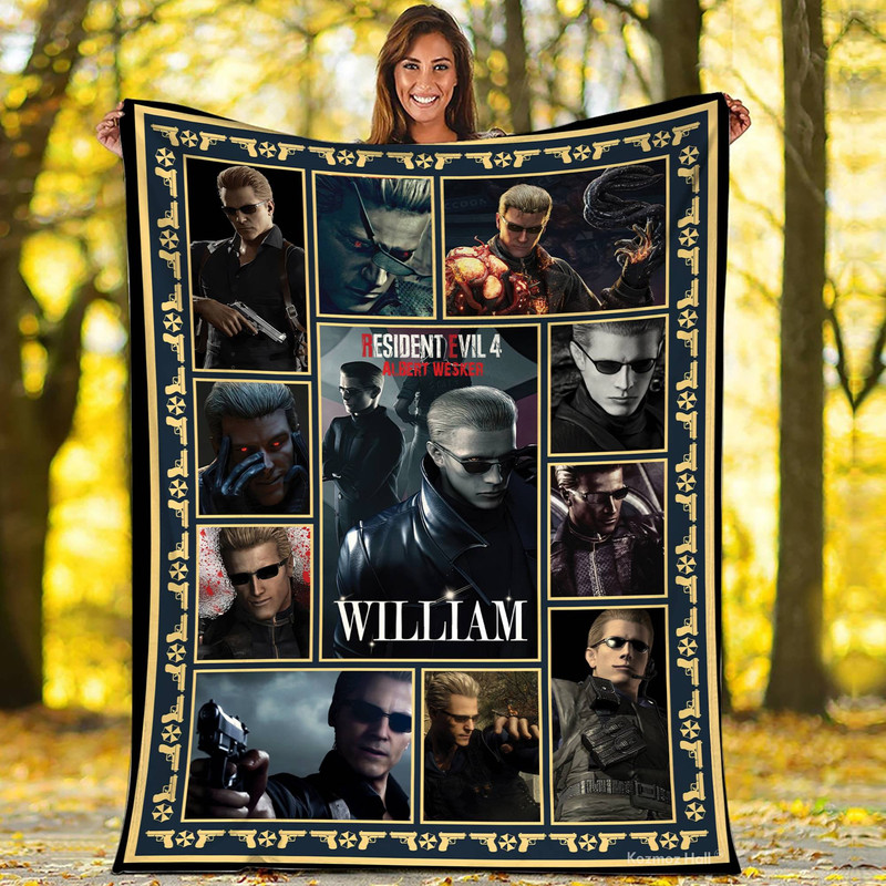 Resident Evil 4 Blanket Leon Kennedy Albert Wesker Ada Wong Fleece Blanket Resident Evil Re4 Video Game Throw Blanket Couch Sofa.jpg