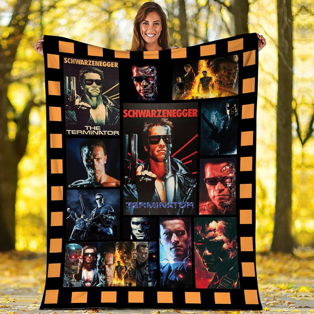 Terminator Movies Blanket Terminator Blanket Arnold Schwarzenegger Throw Blanket for Bed Couch Sofa.jpg