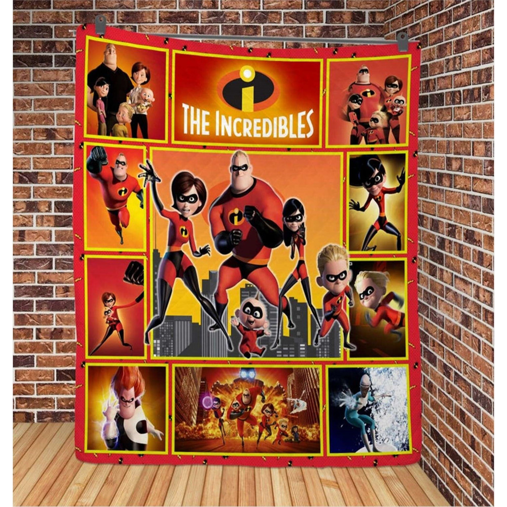 The Incredibles Fleece Blanket Bob Parr Helen Parr Elastigirl Jack-Jack Parr Blanket Magic Kingdom Blanket for Bed Couch Sofa.jpg