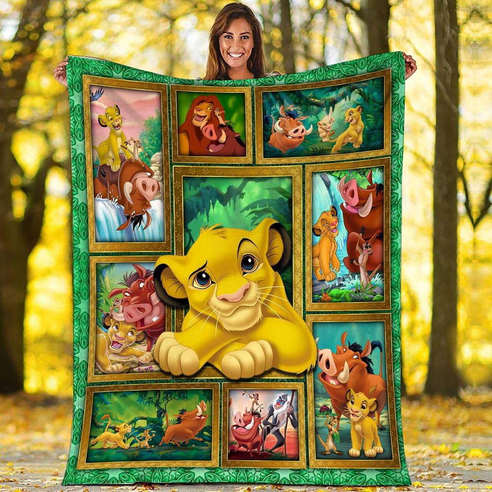 The Lion King Fleece Blanket Simba Hakuta Matata Timon Pumbaa Blanket Animal Kingdom Throw Blanket for Couch Sofa Christmas Gift.jpg