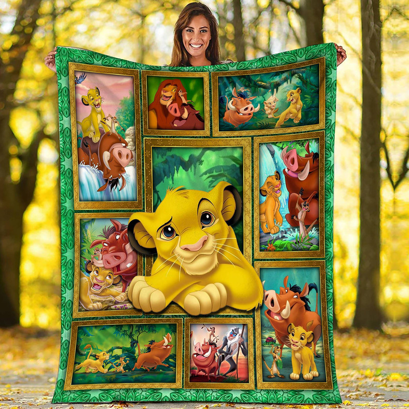 The Lion King Fleece Blanket Simba Hakuta Matata Timon Pumbaa Blanket Animal Kingdom Throw Blanket for Couch Sofa Christmas Gift.jpg