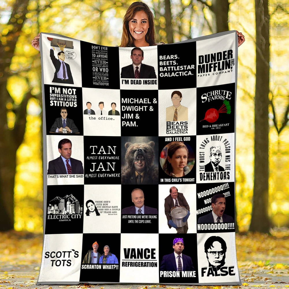 The Office Fleece Blanket, Michael Scott Dwight Schrute Blanket for Bed Couch Sofa, Christmas Gifts.jpg