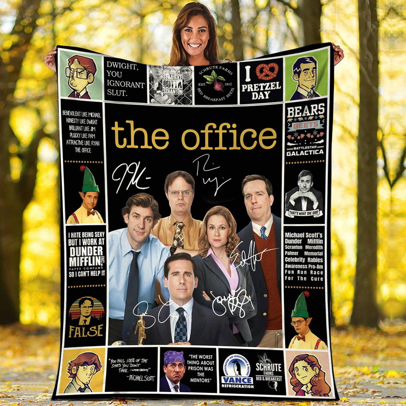 The Office Movie Fleece Blanket  Michael Scott Dwight Schrute Fleece Blanket  The Office Dunder Mifflin Throw Blanket Couch Sofa 1.jpg