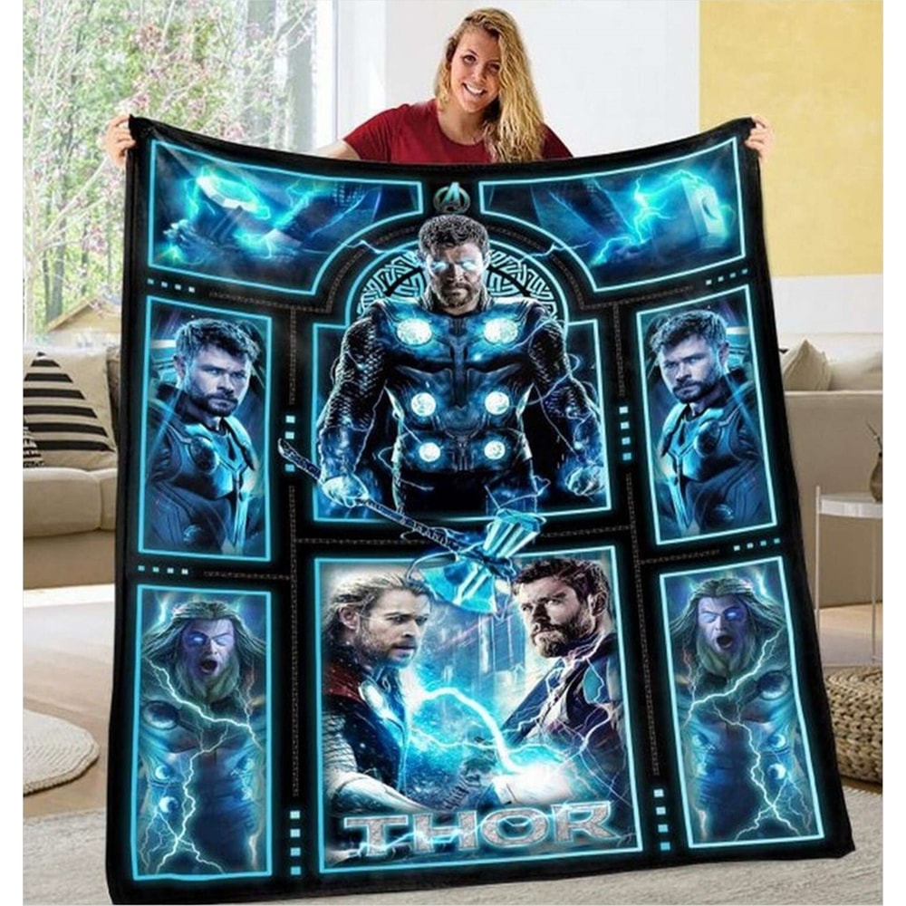 Thor God Of Thunder Fleece Blanket Thor Odinson Blanket Thor Avengers Team Superhero Blanket for Bed Couch Sofa.jpg