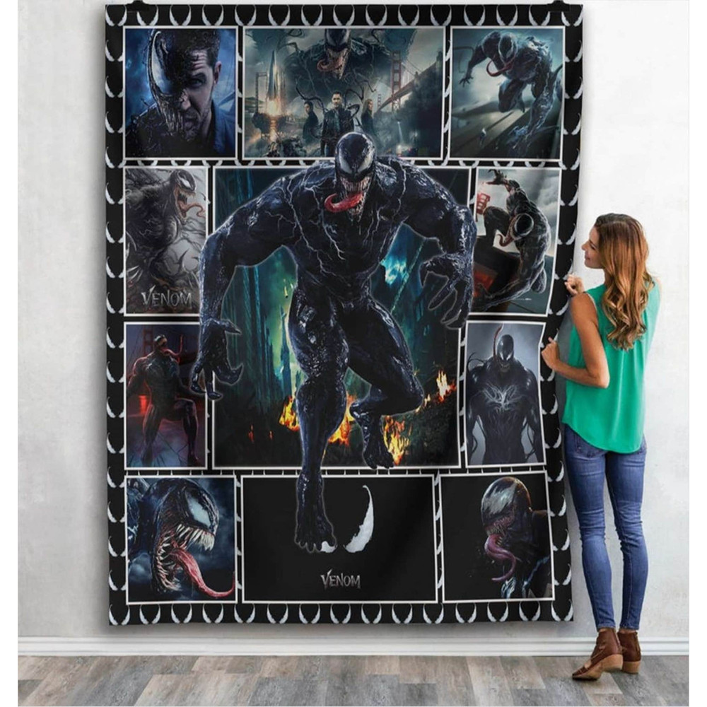 Venom Fleece Blanket Venom Eddie Brock Blanket Venom Symbiote Avengers Team Blanket for Bed Couch Sofa.jpg