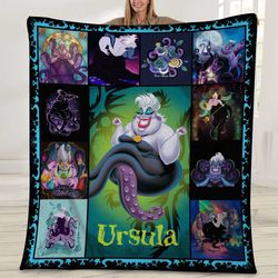 villains ursual fleece blanket  ariel princess little mermaid blanket  villains disneyland fleece blanket for bed couch
