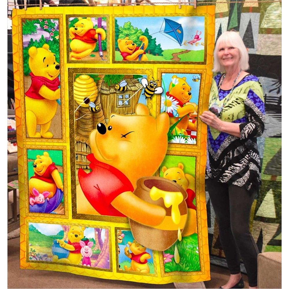 Winnie The Pooh Fleece Blanket Pooh And Friends Blanket Pooh Bear Magic Kingdom Blanket for Bed Couch Sofa.jpg