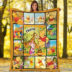 winnie the pooh fleece blanket winnie the pooh blanket pooh birthday gifts pooh bear christmas gift blanket