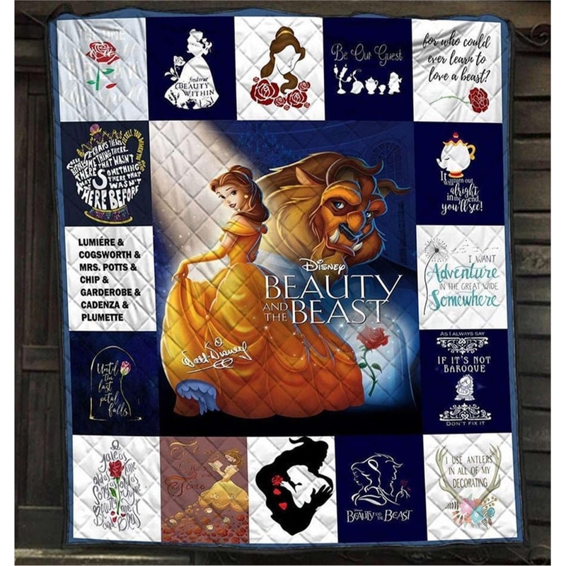 Beauty And The Beast Fleece Blanket, Belle Princess And The Beast Blanket, Christmas Gifts, Birthday Gifts.jpg