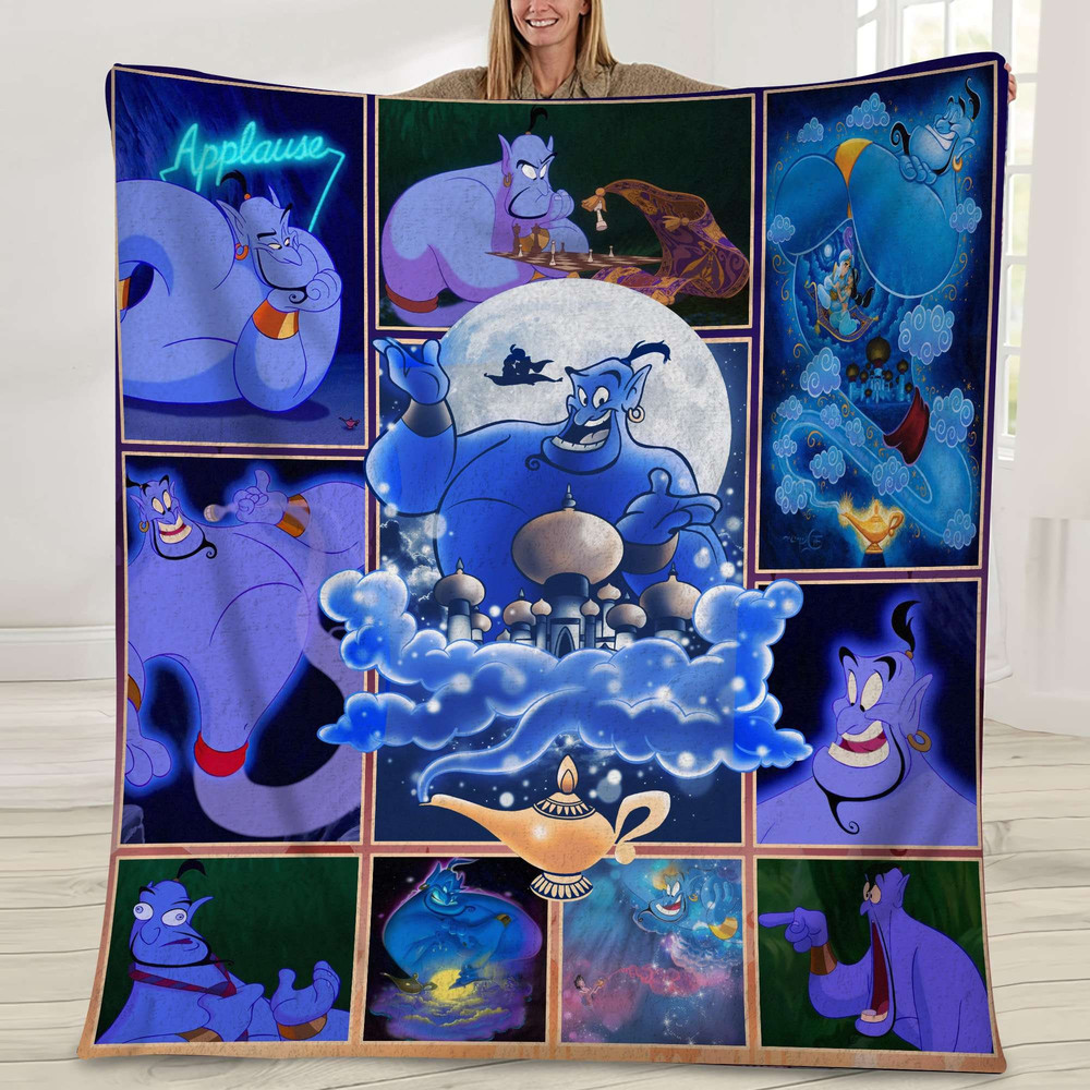 Aladdin Fleece Blanket Aladdin Characters Blanket Aladdin Jasmine Genie Throw Blanket for Bed Couch Sofa 4.jpg