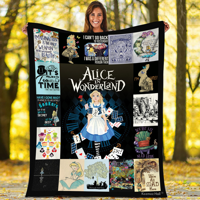 Alice In Wonderland Fleece Blanket, Alice Blanket, Alice Wonderland Fan Gifts, Christmas Gifts, Birthday Gifts For Kids.jpg