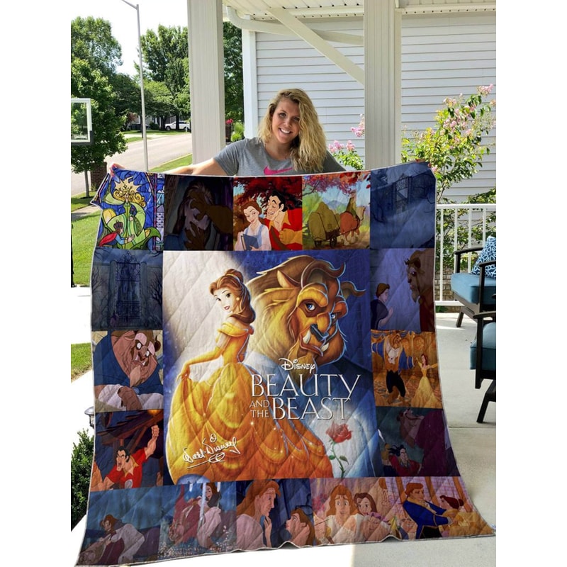 Custom Beauty and the Beast Fleece Blanket, Belle Princess Beauty and the Beast Fleece Blanket, Disneyland Belle Birthday Theme Party.jpg