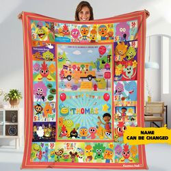 custom super simple songs fleece blanket, super simple bedding set, super simple kids bedding set, baby blanket, cartoon
