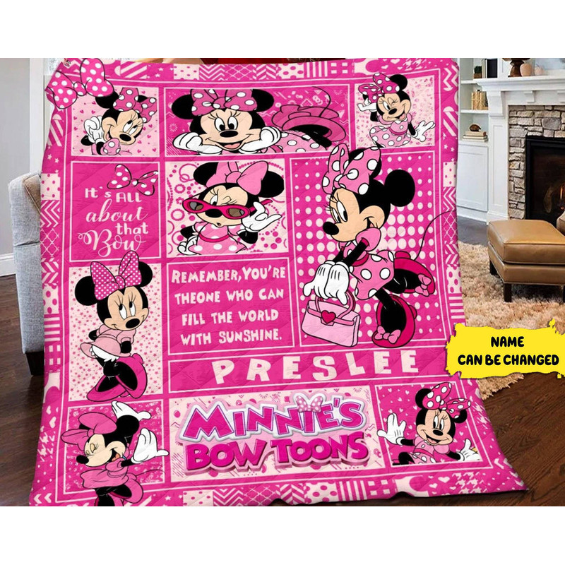 Customized Minnie Mouse Fleece Blanket, Minnie Mouse Blanket, Minnie Mouse Birthday Gifts, Birthday Gift For Kids.jpg