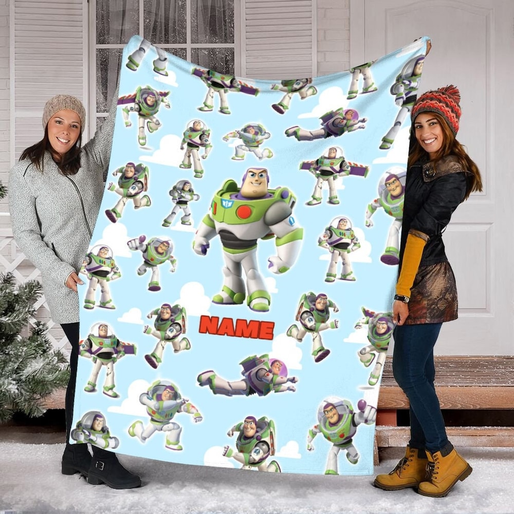 Disneyland Buzz Lightyear Toy Story Blanket, Custom Name Toy Story Blanket, Woody, Jessie, Rex, Slinky, Christmas Fleece Blanket.jpg