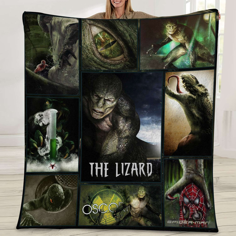 Dr Curtis Connors The Lizard Fleece Blanket  The Amazing Spider-Man Blanket  Villains Superhero Blanket for Bed Couch Sofa.jpg
