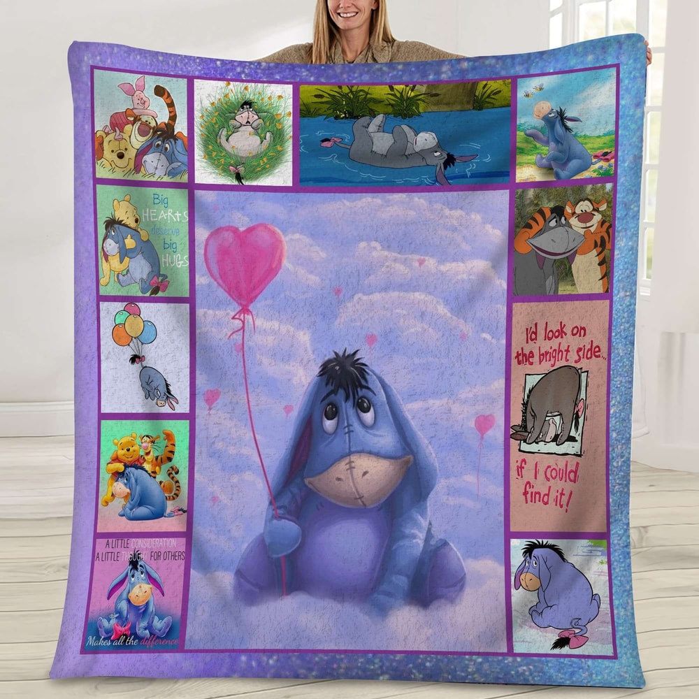 Eeyore Blanket, Eeyore Fleece Blanket, Eeyore Gifts, Winnie The Pooh Soft Blanket, Housewarming Gift, Throw Blankets, Cute Pooh Blanket.jpg