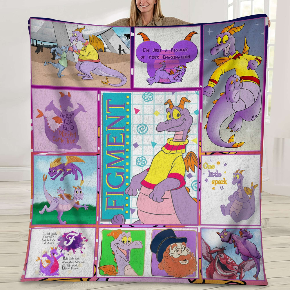 Figment Blanket, Figment Dragon Blanket, Figment Blanket, Epcot Figment Blanket, Figment Fleece Blanket, Disneyland Blanket.jpg