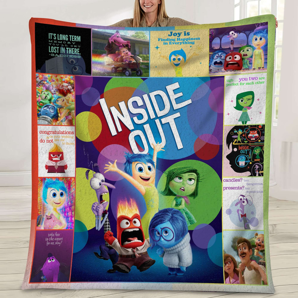 Inside Out Fleece Blanket, Inside Out Blanket, Inside Out Characters Blanket, Birthday Gifts, Christmas Gifts.jpg