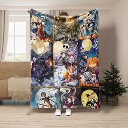 jack skellington fleece blanket, jack skellington halloween blanket, bedding blanket, fleece blanket, custom blanket