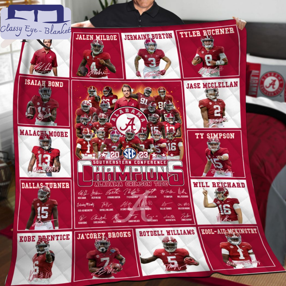 2023 Southeastern Conference Champions Alabama Crimson Tide Fleece Blanket - Torunstyle.jpg