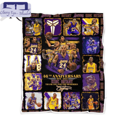 46th anniversary 1978 - 2024 kobe bryant thank you for the memroies fleece blanket