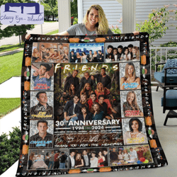 friends 30th anniversary 1994 - 2024 thank you for the memories fleece blanket