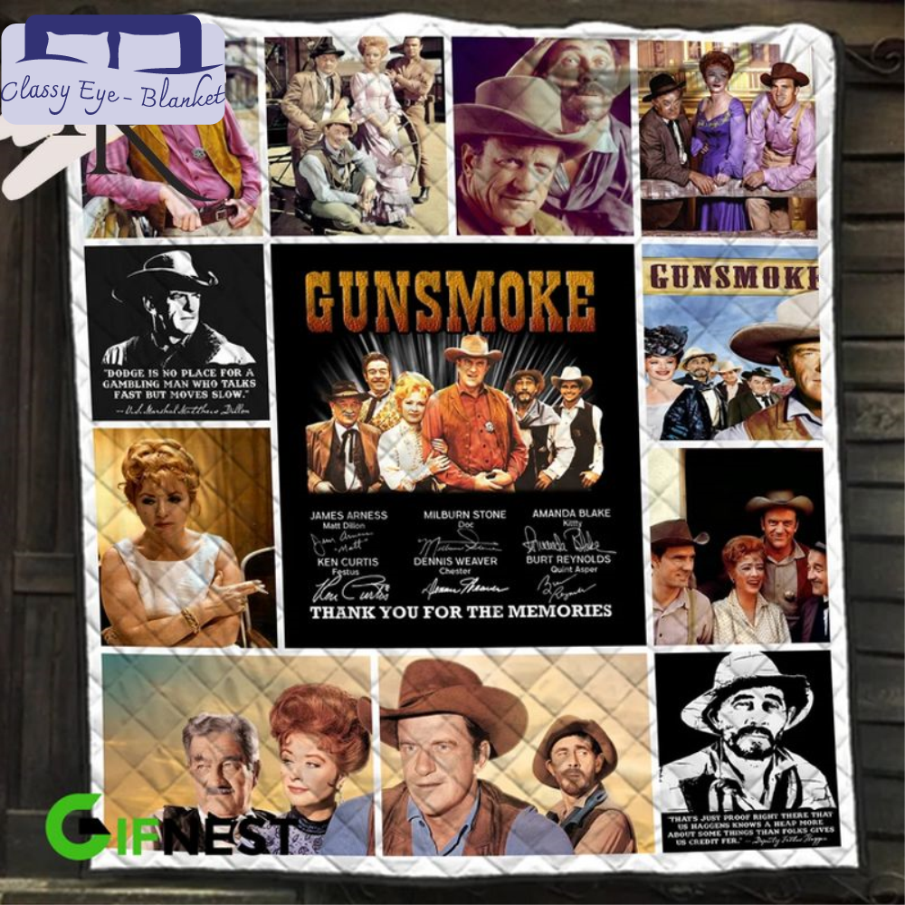 Gunsmoke Signature Thank You For The Memories Fleece Blanket - Torunstyle.jpg