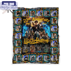 happy 22nd anniversary 2001 - 2023 harry potter thank you for the memories fleece blanket