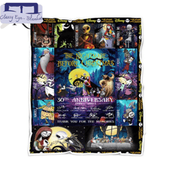 jack skellington 30th anniversary 1993 - 2023 thank you for the memories fleece blanket